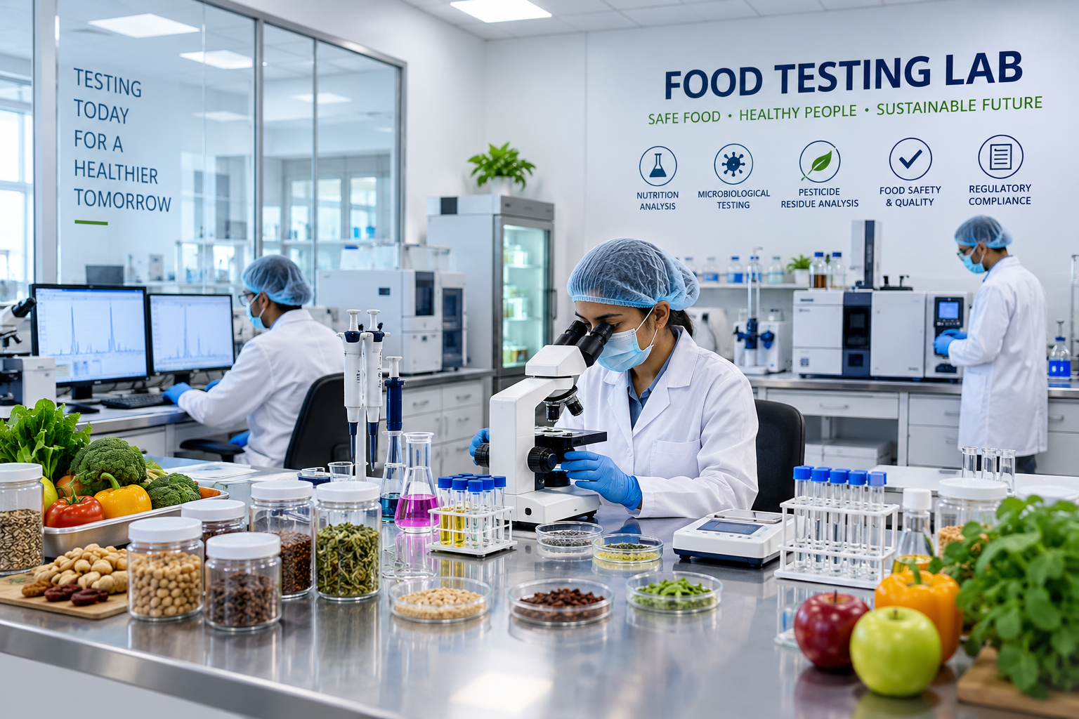 Modern food testing laboratory at Agrishelf